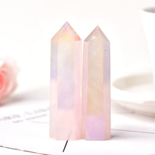 Load image into Gallery viewer, Aura Rose Quartz Crystal Tower
