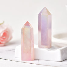 Load image into Gallery viewer, Aura Rose Quartz Crystal Tower
