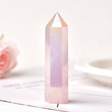 Load image into Gallery viewer, Aura Rose Quartz Crystal Tower
